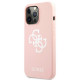 Guess GUHCP13LLS4GWPI iPhone 13 Pro / 13 6.1 &quot;pink / pink hard case Silicone 4G Logo