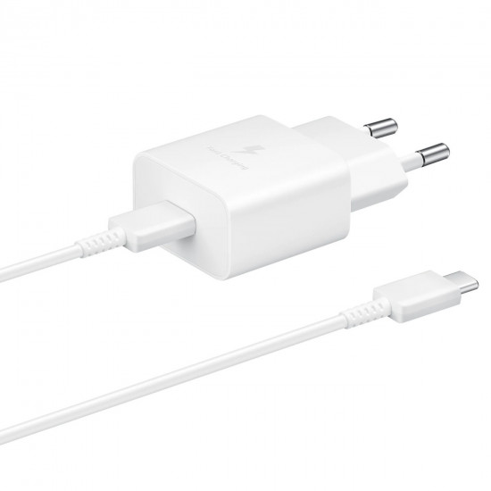 Samsung USB wall charger Type C 15W PD AFC + USB cable Type C white (EP-T1510XWEGEU) Samsung USB wall charger Type C 15W PD AFC + USB cable Type C white (EP-T1510XWEGEU)