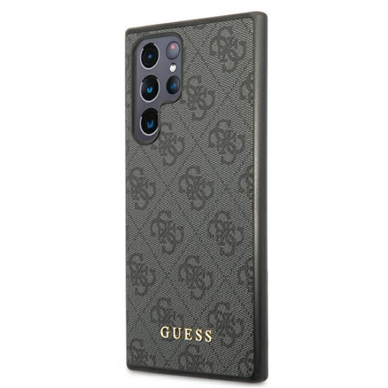 Guess GUHCS22LG4GFGR S22 Ultra S908 gray / gray hard case 4G Metal Gold Logo