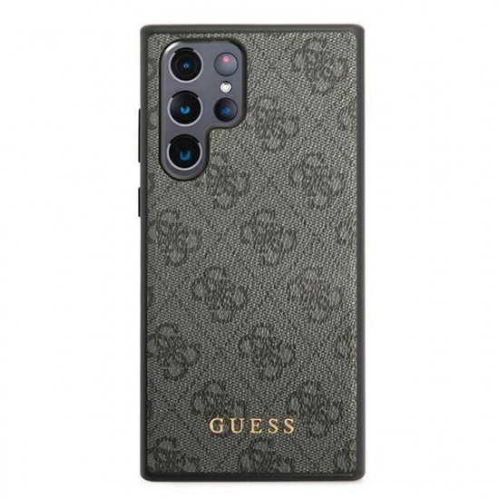 Guess GUHCS22LG4GFGR S22 Ultra S908 gray / gray hard case 4G Metal Gold Logo