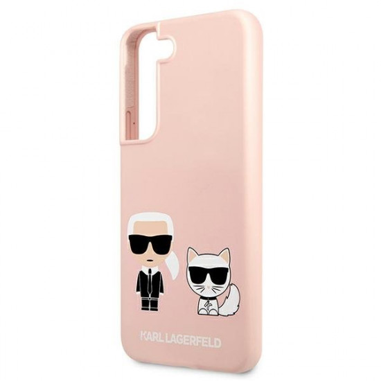 Karl Lagerfeld KLHCS22MSSKCI S22 + S906 hardcase light pink / light pink Silicone Ikonik Karl &amp; Choupette