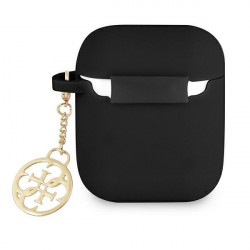 Guess GUA2LSC4EK AirPods 1/2 cover black / black Silicone Charm Collection Guess GUA2LSC4EK AirPods 1/2 cover black / black Silicone Charm Collection