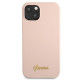 Guess GUHMP13MLSLMGLP iPhone 13 6.1 &quot;light pink / light pink hardcase Silicone Script Gold Logo Magsafe