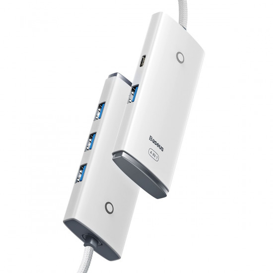 Baseus Lite Series 4-Port Type-C HUB Adapter (Type-C to USB 3.0*4 ) 2m White Baseus Lite Series 4-Port Type-C HUB Adapter (Type-C to USB 3.0*4 ) 2m White