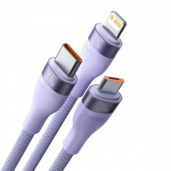 Baseus Flash Series II USB Type C / USB Type A cable - USB Type C / Lightning / micro USB 100 W 1.2 m purple (CASS030105)