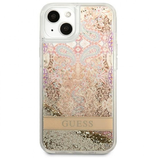 Guess GUHCP13SLFLSD iPhone 13 mini 5.4 &quot;gold / gold hardcase Paisley Liquid Glitter