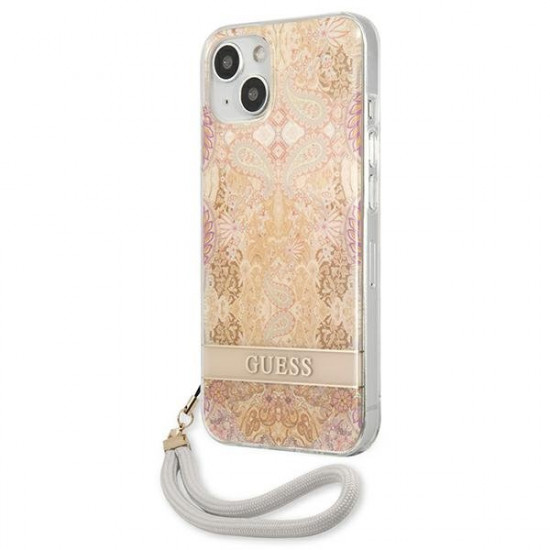 Guess GUHCP13SHFLSD iPhone 13 mini 5,4 &quot;gold / gold hardcase Flower Strap