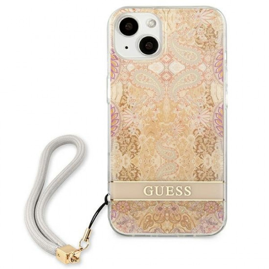 Guess GUHCP13SHFLSD iPhone 13 mini 5,4 &quot;gold / gold hardcase Flower Strap