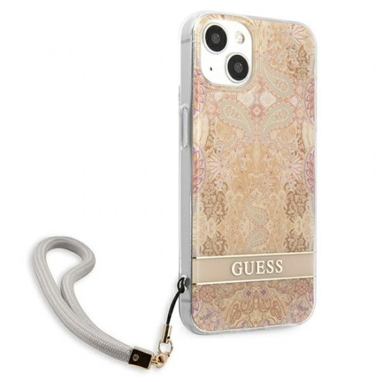 Guess GUHCP13SHFLSD iPhone 13 mini 5,4 &quot;gold / gold hardcase Flower Strap