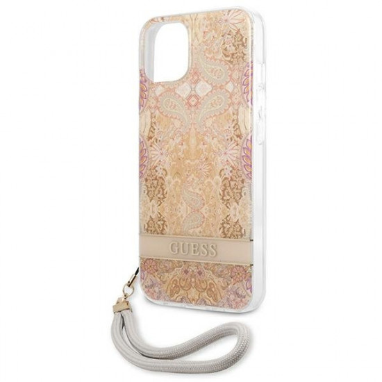 Guess GUHCP13SHFLSD iPhone 13 mini 5,4 &quot;gold / gold hardcase Flower Strap