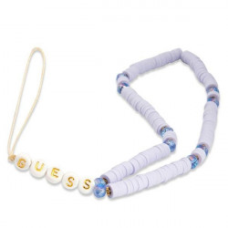 Guess pendant GUSTPEARU Phone Strap purple Heishi Beads