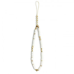 Guess pendant GUSTPEARW Phone Strap white Heishi Beads