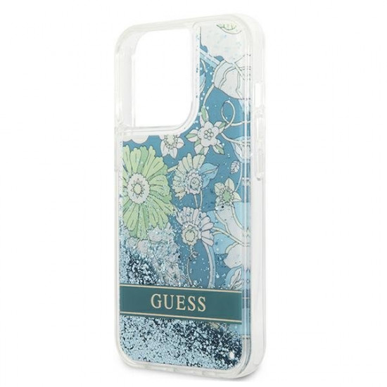 Guess GUHCP13LLFLSN iPhone 13 Pro / 13 6.1 &quot;green / green hardcase Flower Liquid Glitter