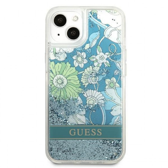 Guess GUHCP13MLFLSN iPhone 13 6.1 &quot;green / green hardcase Flower Liquid Glitter