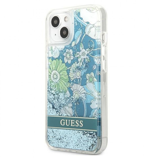 Guess GUHCP13SLFLSN iPhone 13 mini 5,4 &quot;green / green hardcase Flower Liquid Glitter