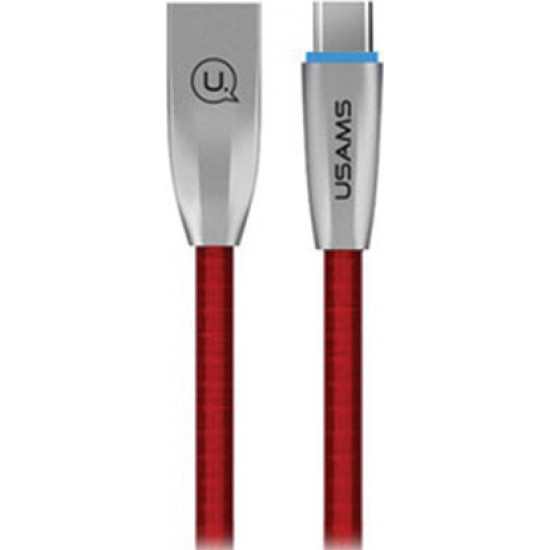 USAMS Nylon Cable U-Light USB-C red 1,2m TCZSUSB04 (US-SJ184)