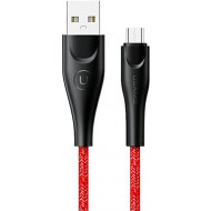 USAMS Nylon Cable U41 microUSB 2m 2A red SJ396USB02 (US-SJ396) Fast Charge