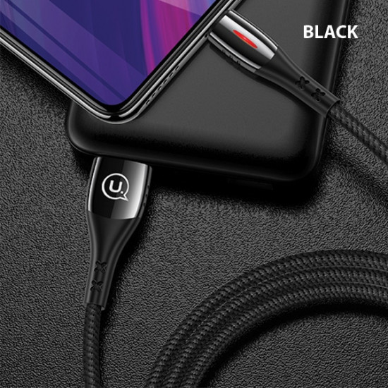 USAMS Nylon Cable U-Tone microUSB 1.2m Power-off 2A Fast Charging black SJ346USB01 (US-SJ346)