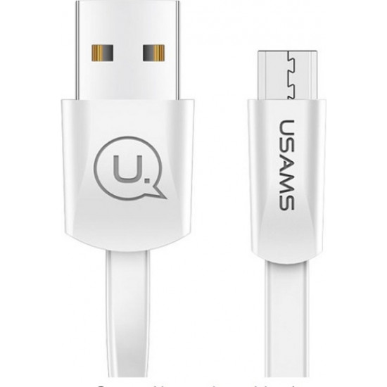 USAMS Flat Cable U2 microUSB 1,2m white SJ201MIC02 (US-SJ201)