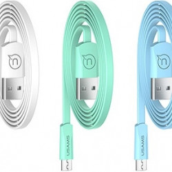 USAMS Flat Cable U2 microUSB 1,2m blue SJ201MIC04 (US-SJ201)