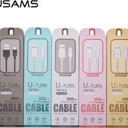 USAMS Cable U-Turn microUSB 1m black 2A MICUSBXD01 (US-SJ098)