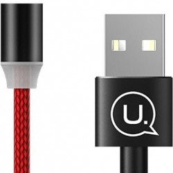 USAMS Magnetic Nylon Cable U-Sure Lightning 1m 2.1A red SJ292USB02 (US-SJ292)