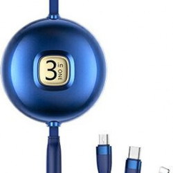 USAMS Cable U69 3in1 1m blue (Lightning/microUSB/USB-C) SJ508USB02 (US-SJ508)