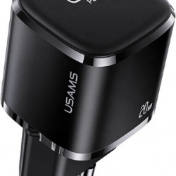 USAMS Wall Charger 1xUSB-C T36 mini 20W PD3.0 Fast Charging black CC124TC01 (US-CC124)