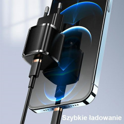 USAMS Wall Charger 1xUSB-C T36 mini 20W + cable USB-C-Lightning white PD3.0 Fast Charging XFKXLOGTL02 (US-CC124+US-SJ484)