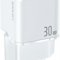 USAMS Wall Charger 1xUSB-C T45 mini 30W PD3.0 Fast Charging white CC148TC02 (US-CC148)