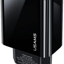 USAMS Wall Charger 1xUSB-C+1xUSB T40 20W LED PD3.0 +QC3.0 Fast Charging black CC133TC01 (US-CC133)