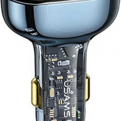 USAMS Car Charger 1xUSB-C 2xUSB-A 125W Fast Charge transparent blue CC158CC02 (US-CC158)