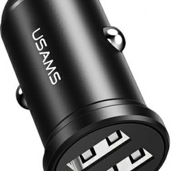 USAMS Car Charger 2xUSB 2,4A Mini black CC114TC01 (US-CC114)