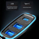 USAMS Car Charger 2xUSB+1xUSB-C C24 80W Fast Charge black CC126TC01 (US-CC126)