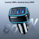 USAMS Car Charger 2xUSB+1xUSB-C C24 80W Fast Charge black CC126TC01 (US-CC126)