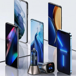 USAMS Car Charger C29 45W 2xUSB-A Fast Charge light gold CC154CC01 (US-CC154)