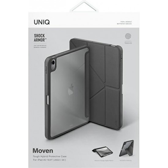 UNIQ Moven Apple iPad Air 10.9 2020/2022 (4, 5 gen) Antimicrobial charcoal grey