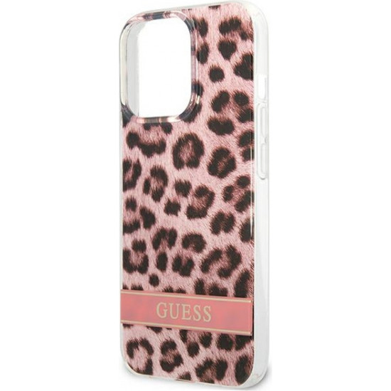 Guess GUHCP13XHSLEOP Apple iPhone 13 Pro Max pink hardcase Leopard