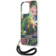 Guess GUHCP13LHFLSB Apple iPhone 13 Pro blue hardcase Flower Strap