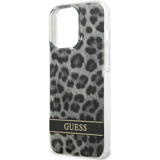 Guess GUHCP13LHSLEOK Apple iPhone 13 Pro grey hardcase Leopard