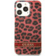 Guess GUHCP13LHSLEOR Apple iPhone 13 Pro red hardcase Leopard