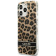 Guess GUHCP13LHSLEOW Apple iPhone 13 Pro brown hardcase Leopard