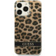 Guess GUHCP13LHSLEOW Apple iPhone 13 Pro brown hardcase Leopard