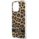 Guess GUHCP13LHSLEOW Apple iPhone 13 Pro brown hardcase Leopard