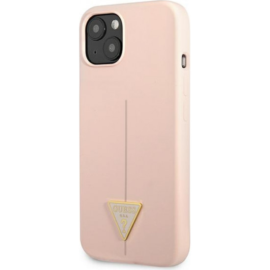 Guess GUHCP13MSLTGP Apple iPhone 13 pink hardcase Silicone Triangle