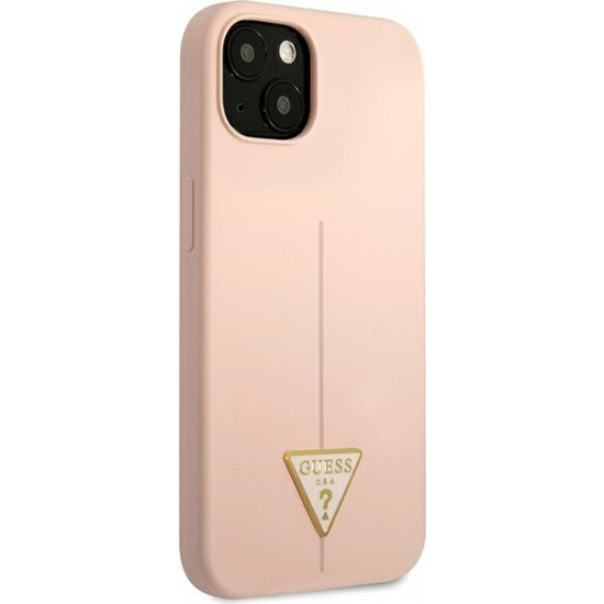 Guess GUHCP13MSLTGP Apple iPhone 13 pink hardcase Silicone Triangle