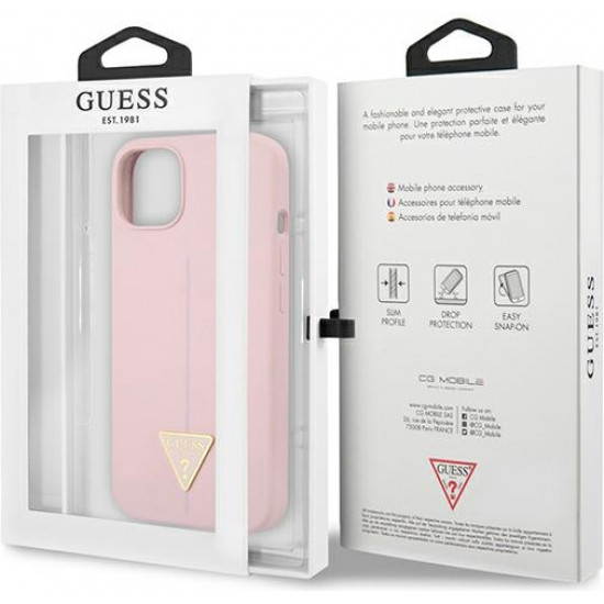 Guess GUHCP13MSLTGU Apple iPhone 13 purple hardcase Silicone Triangle