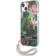 Guess GUHCP13MHFLSB Apple iPhone 13 blue hardcase Flower Strap