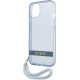 Guess GUHCP13MHTSGSB Apple iPhone 13 blue hardcase Translucent Stap