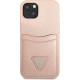 Guess GUHCP13MPSATPP Apple iPhone 13 pink hardcase SaffianoTriangle Logo Cardslot